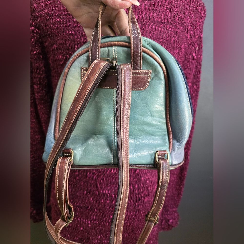 Vintage Mini Backpack Multicolor Muted Iridescent Zip Sling Strap Magical 9x6x4 - Picture 11 of 16